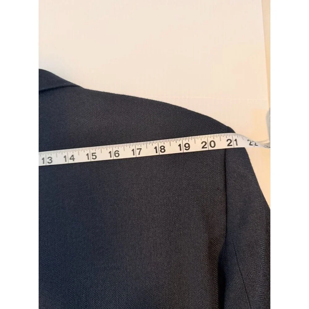 Haggar Black Label Mens 44L Navy 2‎ Button Blazer Silk Suit Jacket Sport Coat